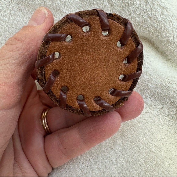 Western Style Shot Glass with Leather Holder - Picture 4 of 7